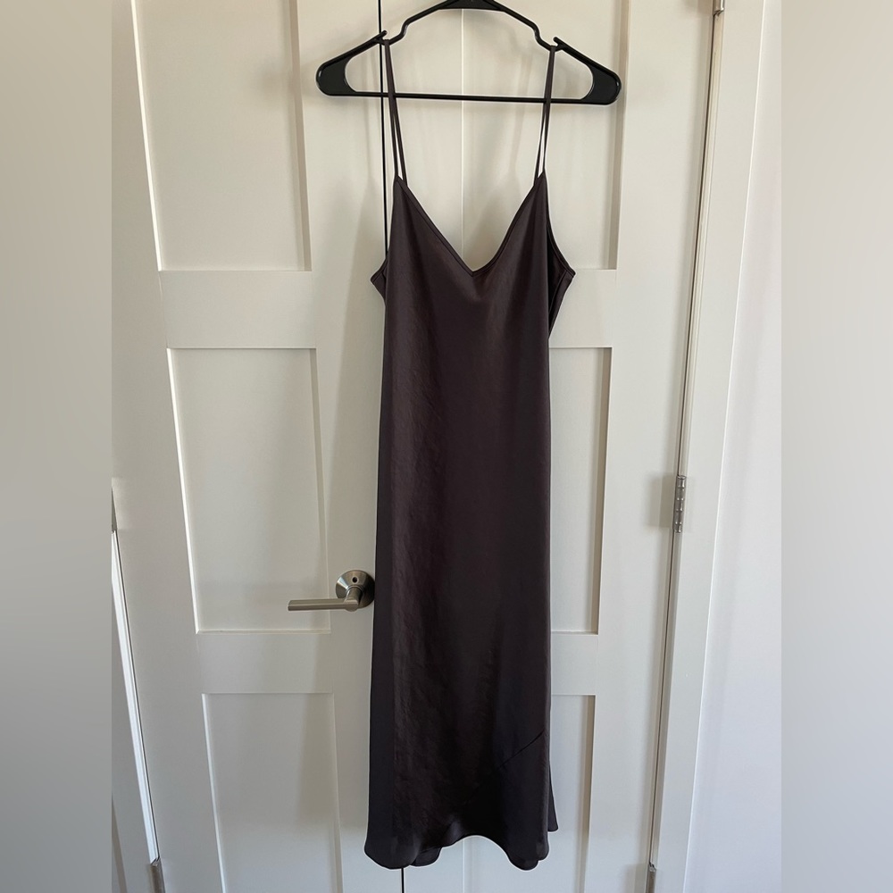 Aritzia Wilfred Only Slip Dress Midi - Mocha Brown - M